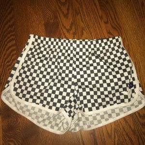black and white checkered dolphin shorts